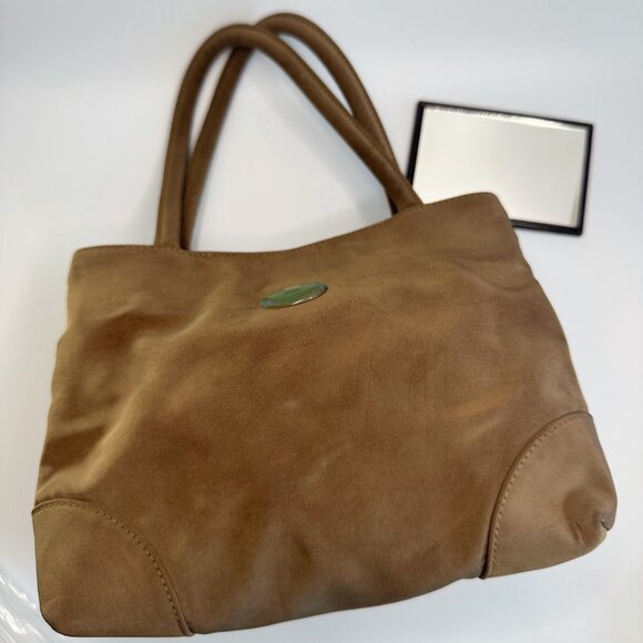 Bottega Veneta Brown Nylon Mini Bag with Mirror - Picture 1 of 16